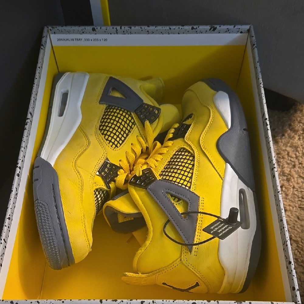 Jordan Yellow and Gray Athletic Shoes Retro Style